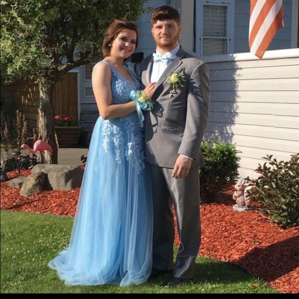 Light Blue Tulle Prom Dress